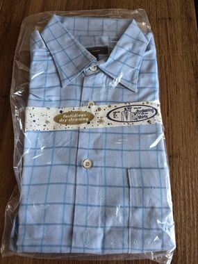Ermenegildo Zegna Light Blue Windowpane Dress Shirt